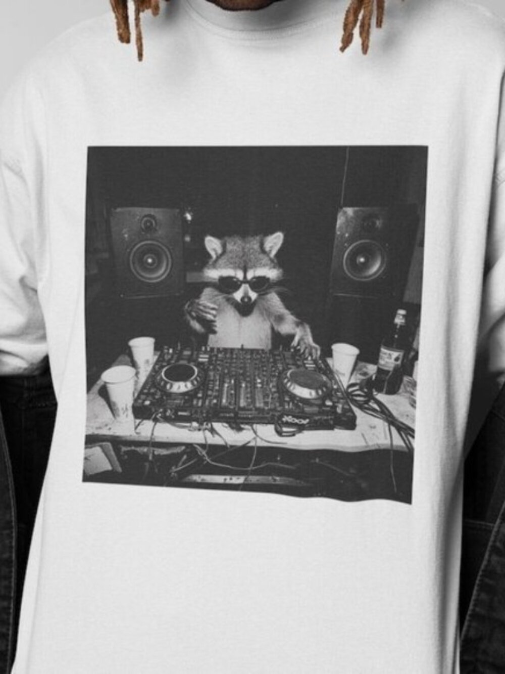 Animal DJ Shirt, Funny DJ Shirt, Raccoon Meme Tee